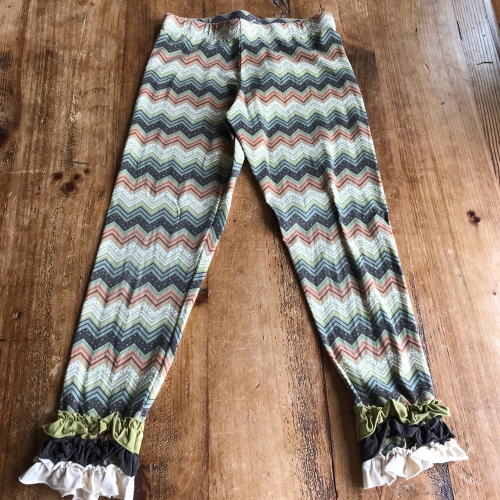 Matilda Jane Field Trip Ziggy Brown Leggings SZ 12